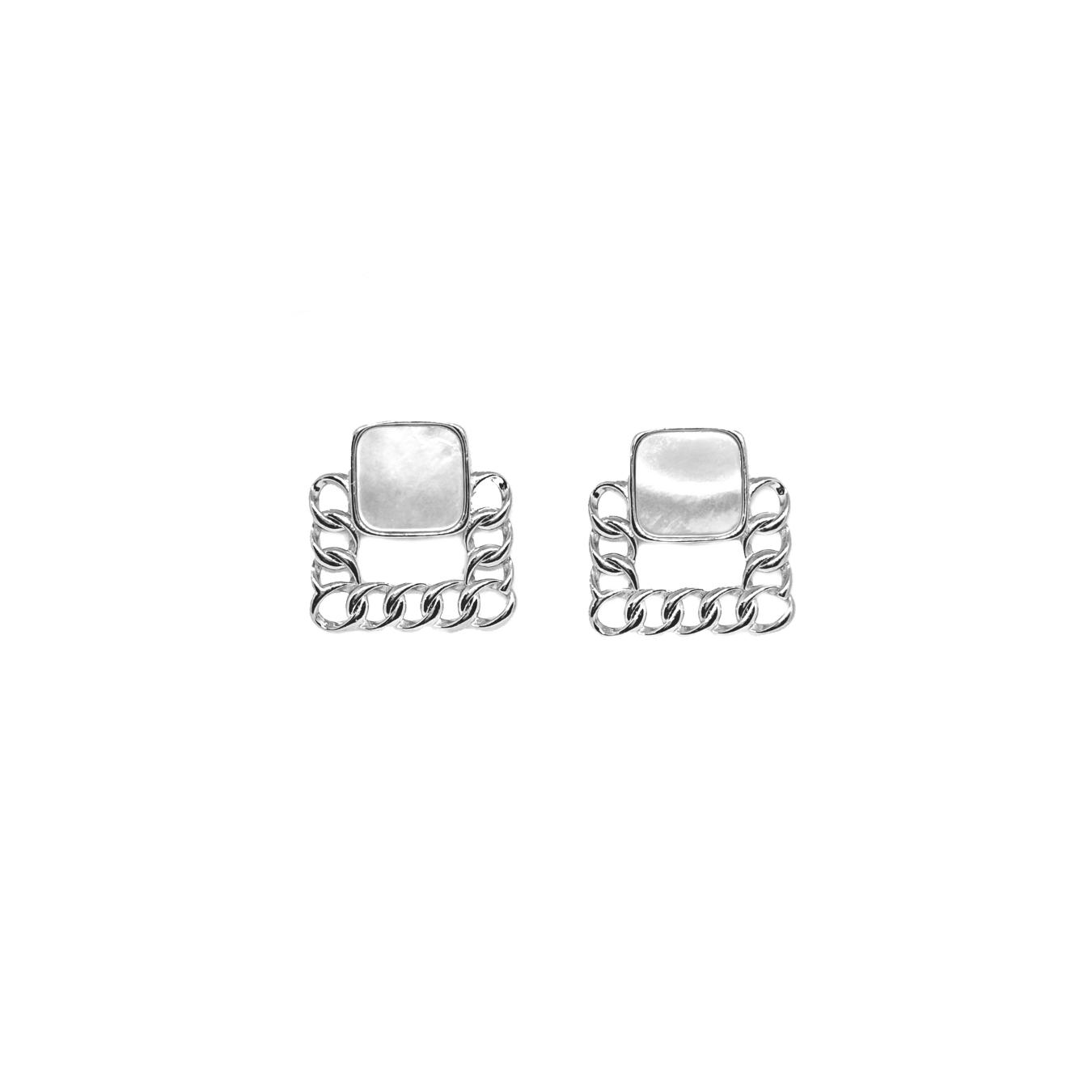 Arete cuadrado cadena