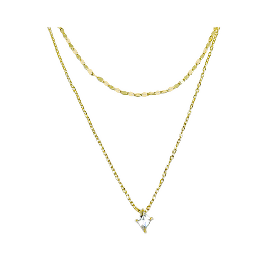 Gargantilla rombo doble cadena