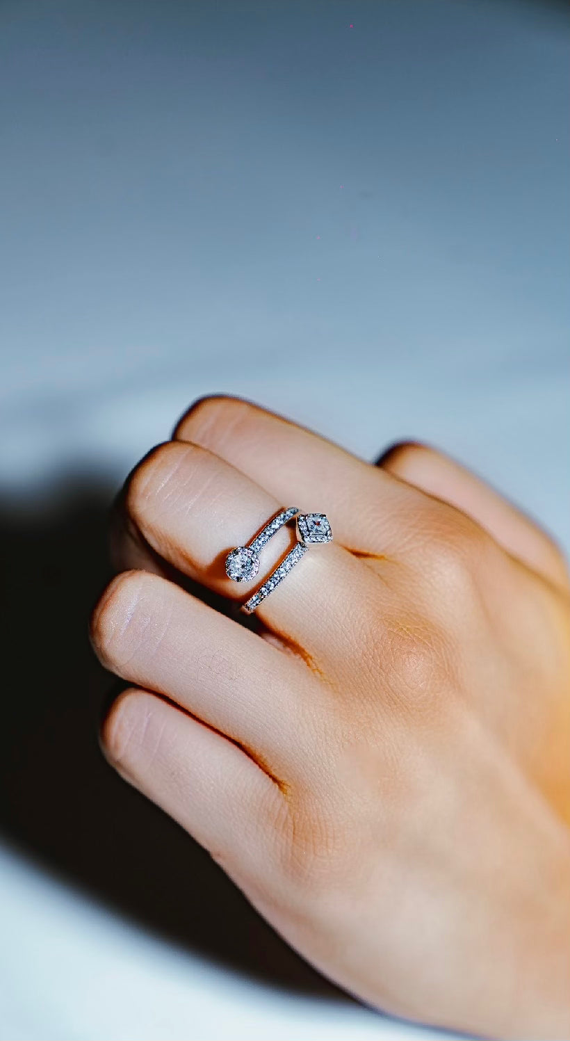 Anillo círculo y rombo