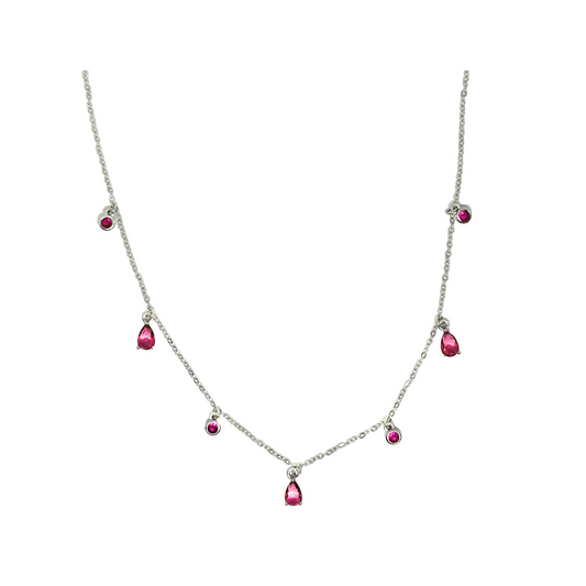 Gargantilla gotas rosa