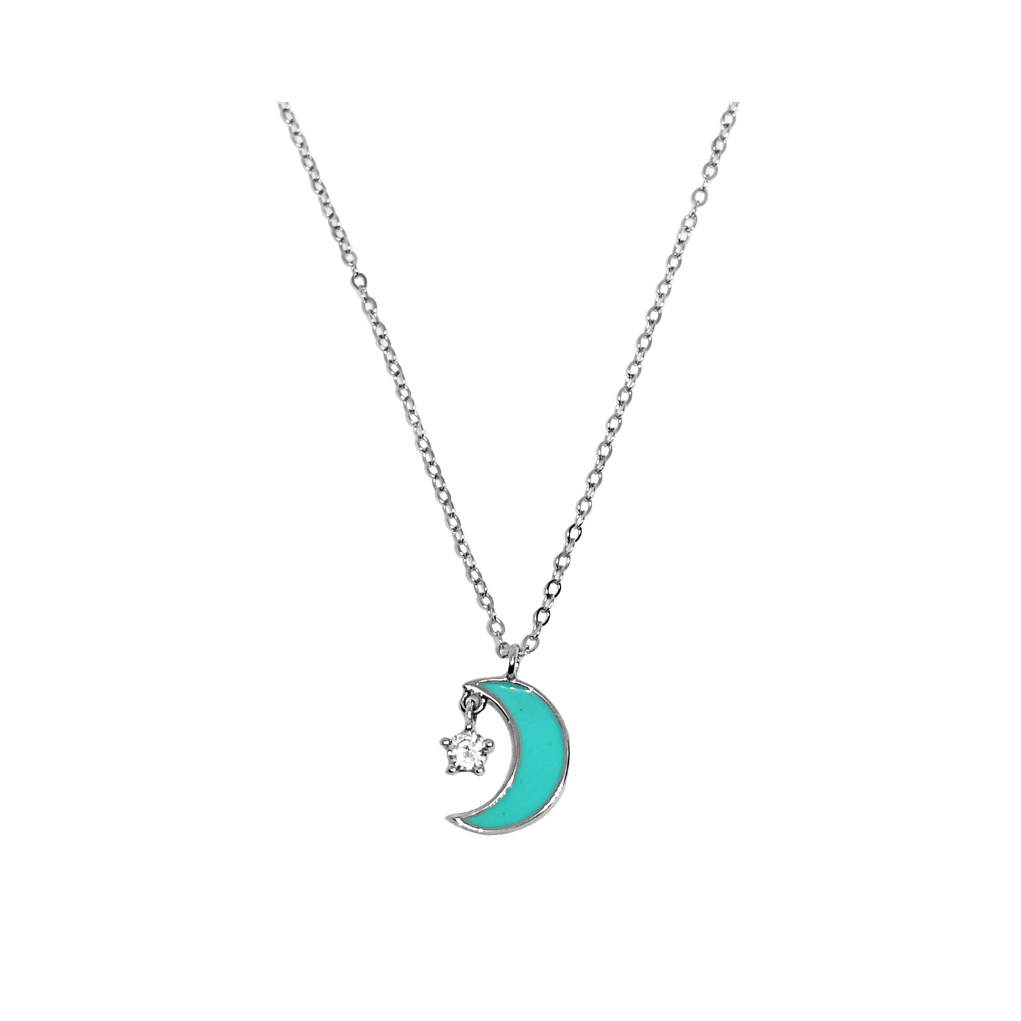 Gargantilla luna y estrella azul
