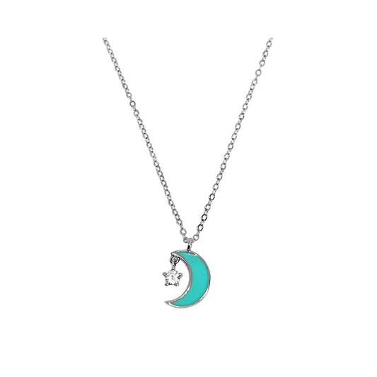 Gargantilla luna y estrella azul
