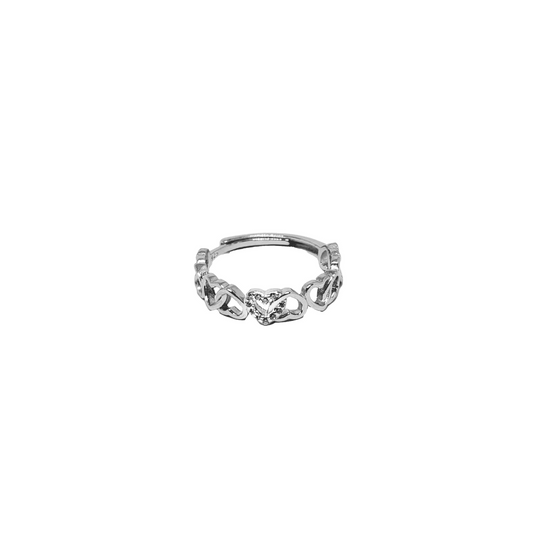 Anillo corazones entrelazados