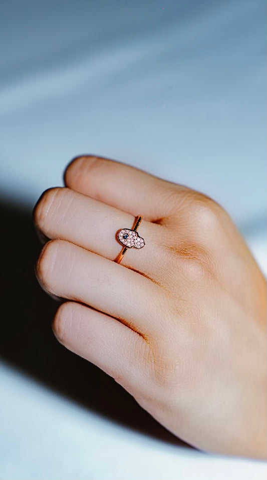 Anillo mano de Fátima rosa