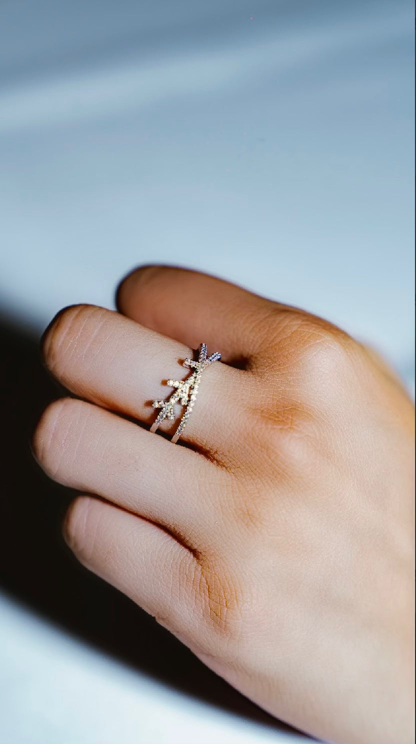 Anillo invierno copo