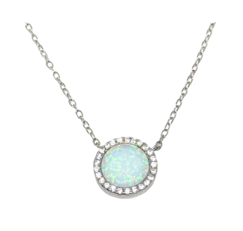 Gargantilla ópalo circular