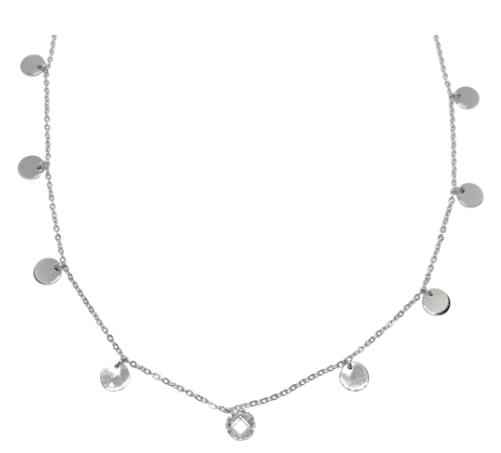 Gargantilla círculos lisa y circonia