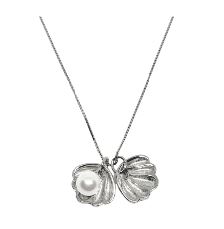 Gargantilla concha y perla móvil