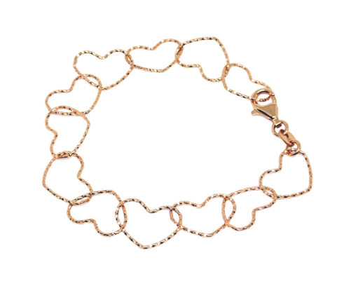 Pulsera corazón diamantada rosa