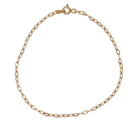 Pulsera eslabón diamantado delgado rosa