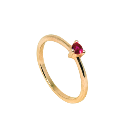 Anillo promesa minimalista rosa